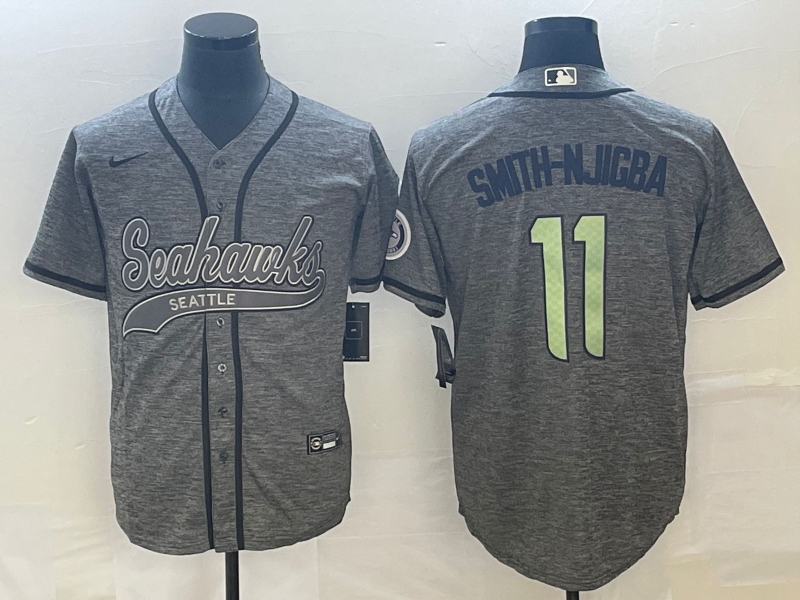 Men's Seattle Seahawks Jaxon Smith-Njigba #11 Gray Jersey Joint Edition